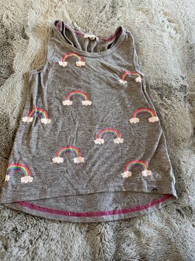 Appaman Gray Tank Top with Rainbow Embroidery